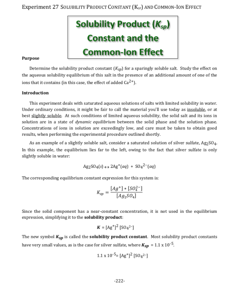 common ion effect on solubility pogil answers